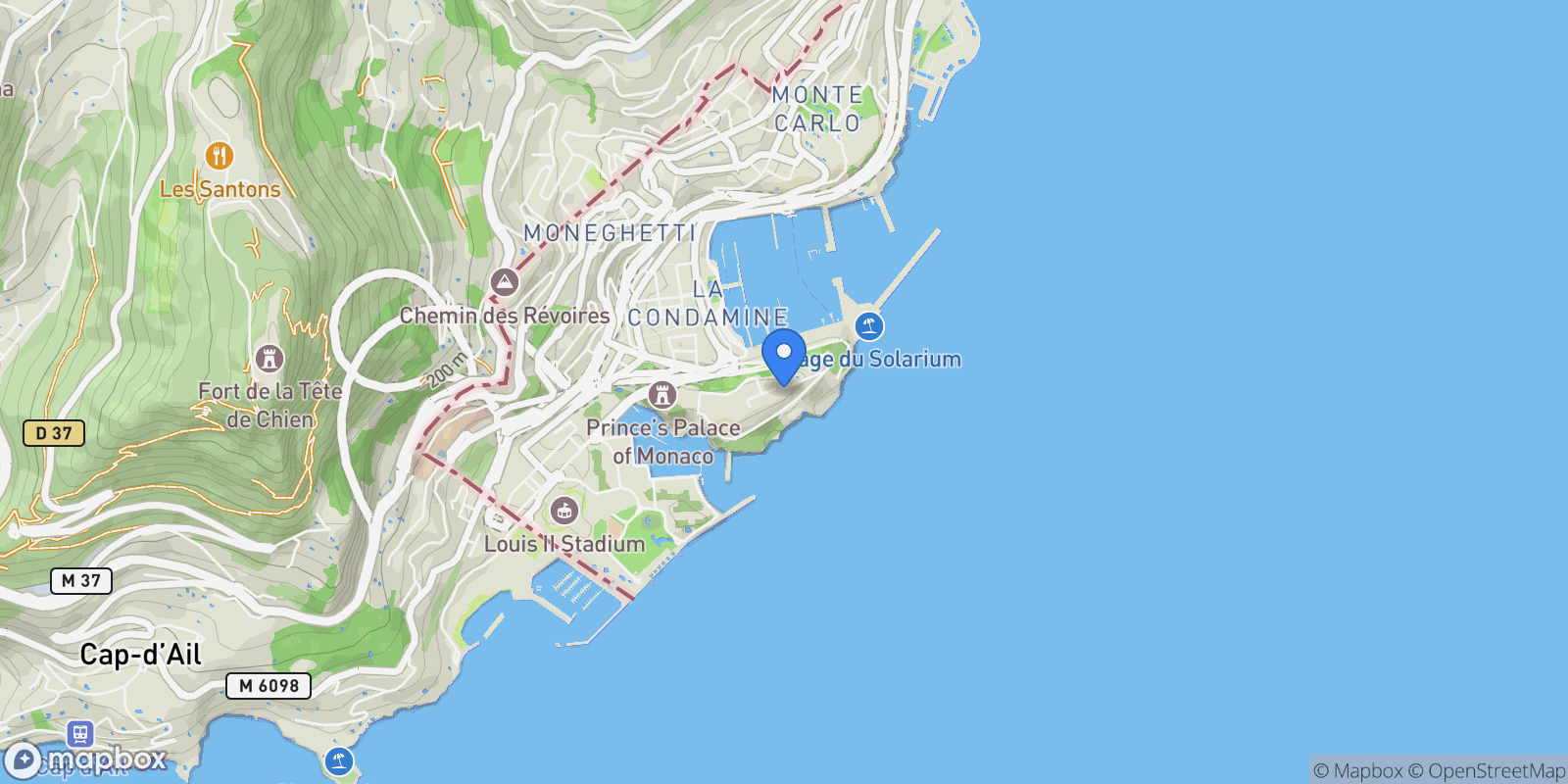 Map showing Monaco, Monaco.