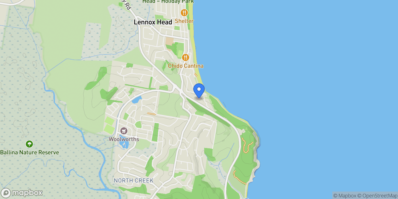 Map showing 3/10 Pinnacle Row, Byron Bay, NSW, Lennox Head, New South Wales, Australia.