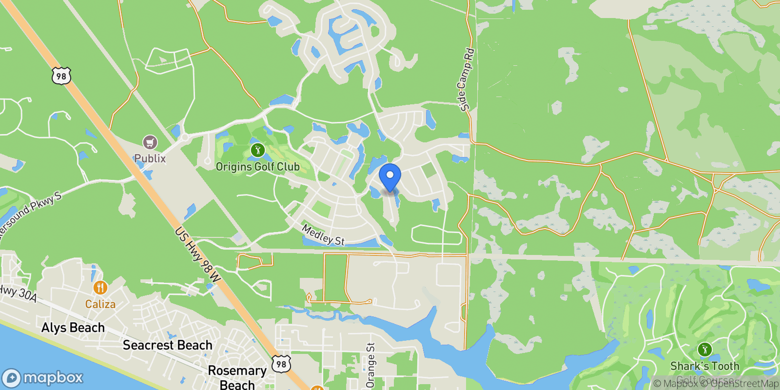 Map showing Rosemary Beach, Florida, United States.