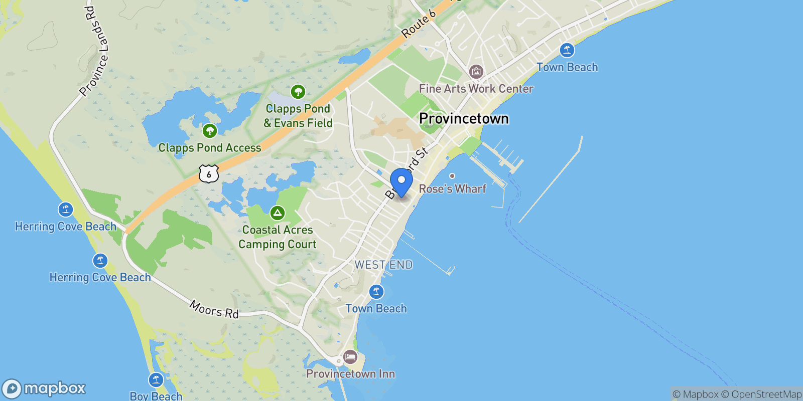 Map showing 3 Atlantic Avenue , Provincetown, MA 02657, Provincetown, Massachusetts, United States.