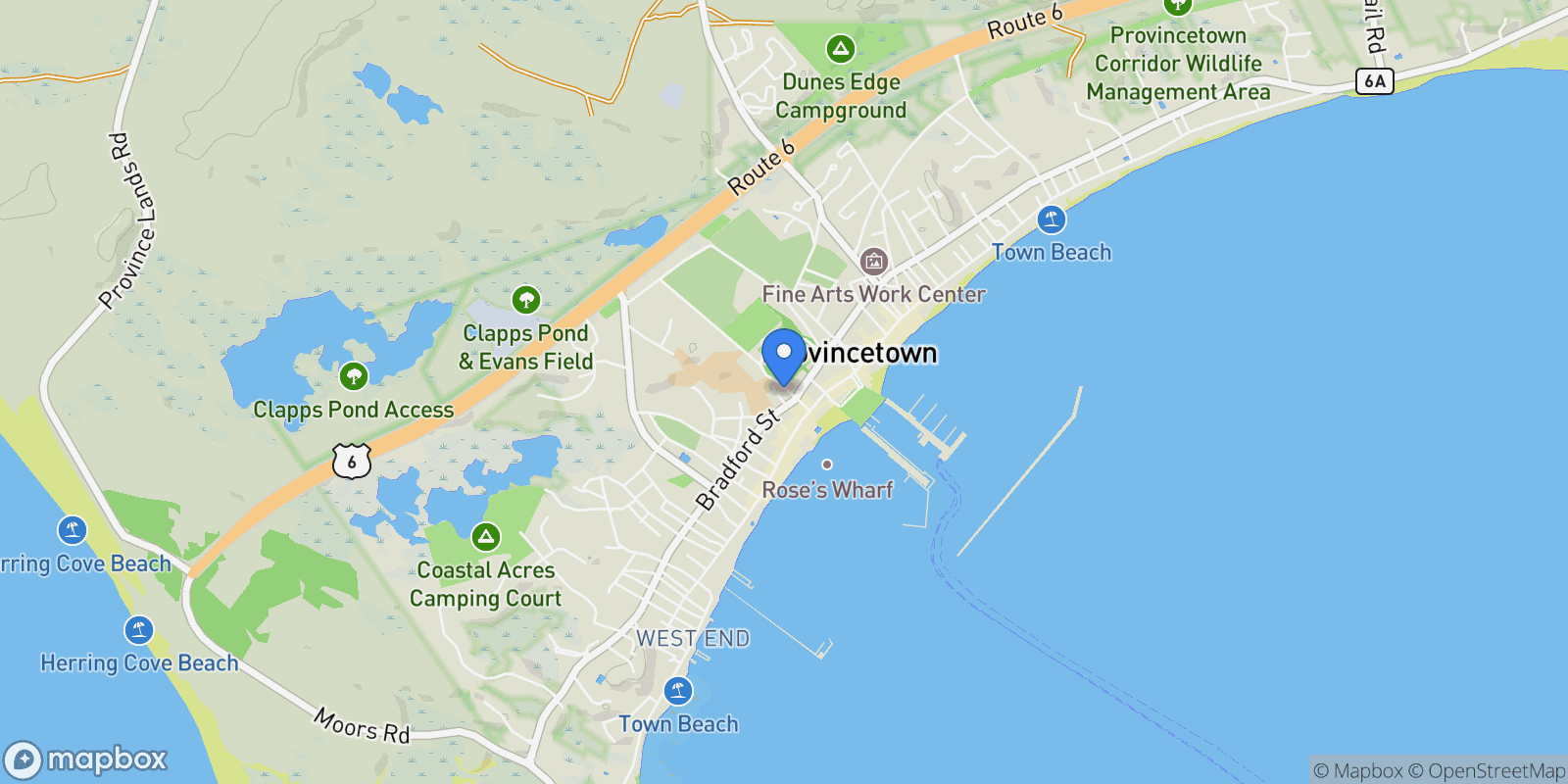 Map showing 6 Winslow Street , Provincetown, MA 02657, Provincetown, Massachusetts, United States.