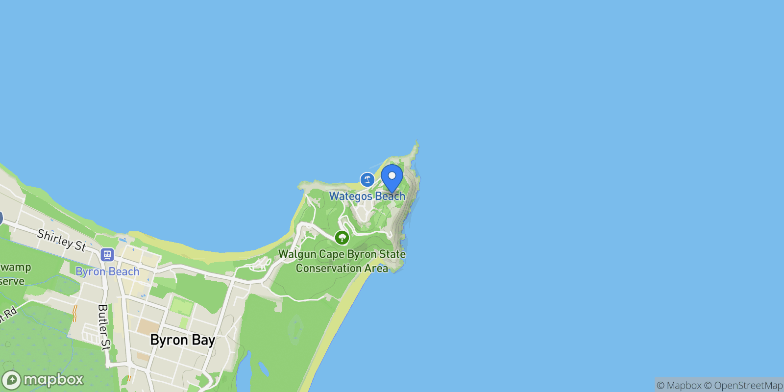 Map showing 21 Brownell Drive, Byron Bay, NSW 2481, Byron Bay, New South Wales, Australia.