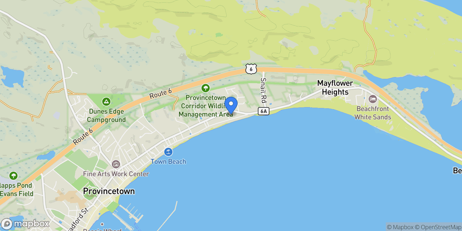 Map showing 624 Commercial Street , Provincetown, MA 02657, Provincetown, Massachusetts, United States.