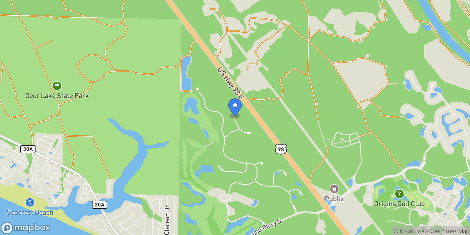 Map showing Rosemary Beach, Florida, United States.