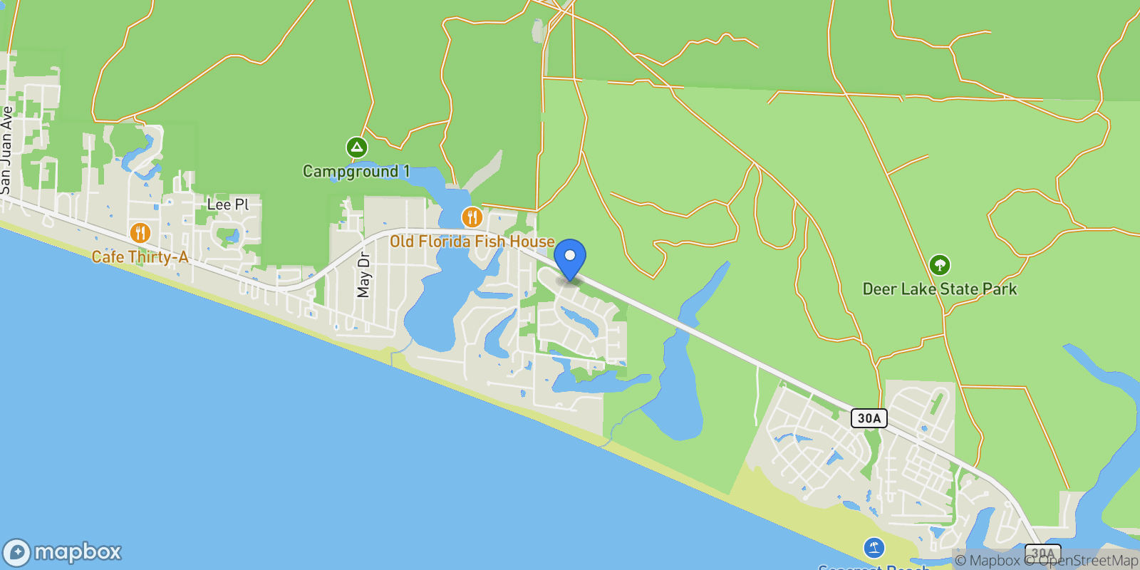 Map showing Santa Rosa Beach, Florida, United States.