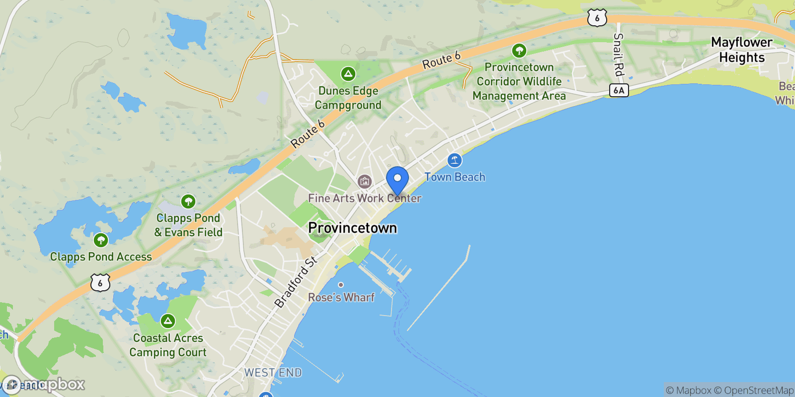 Map showing 405 Commercial Street, Unit 5 , Provincetown, MA 02657, Provincetown, Massachusetts, United States.