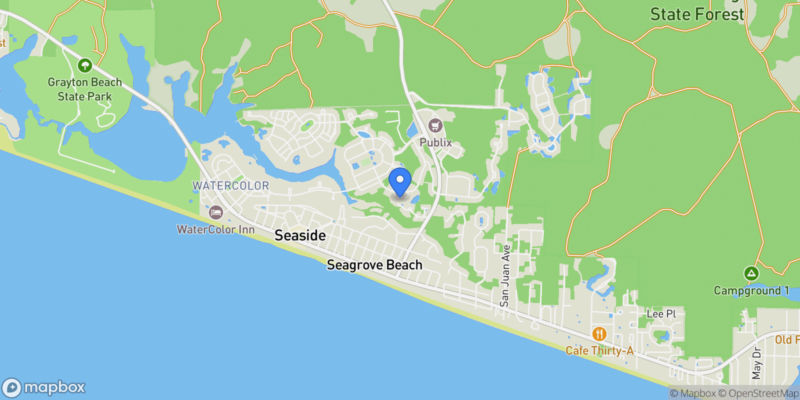 Map showing Santa Rosa Beach, Florida, United States.