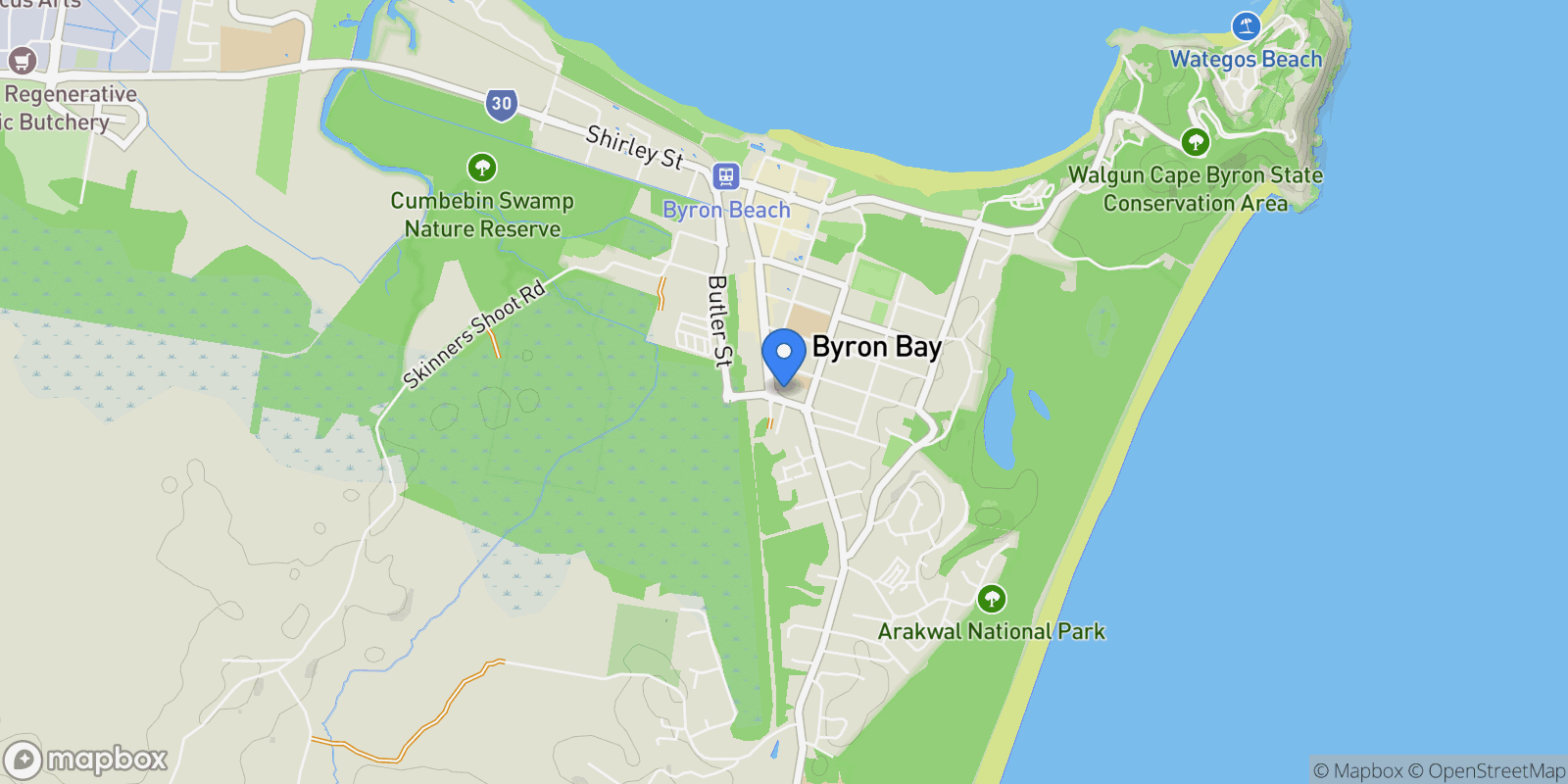 Map showing 2.13/139 Jonson Street, Byron Bay, NSW 2481, Byron Bay, New South Wales, Australia.