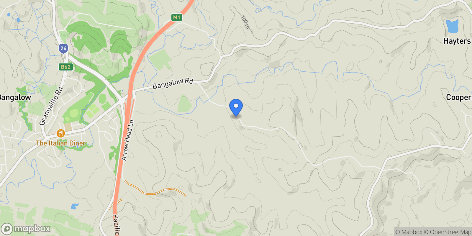Map showing 629 Coopers Shoot Road, Byron Bay, NSW, Coopers Shoot, New South Wales, Australia.