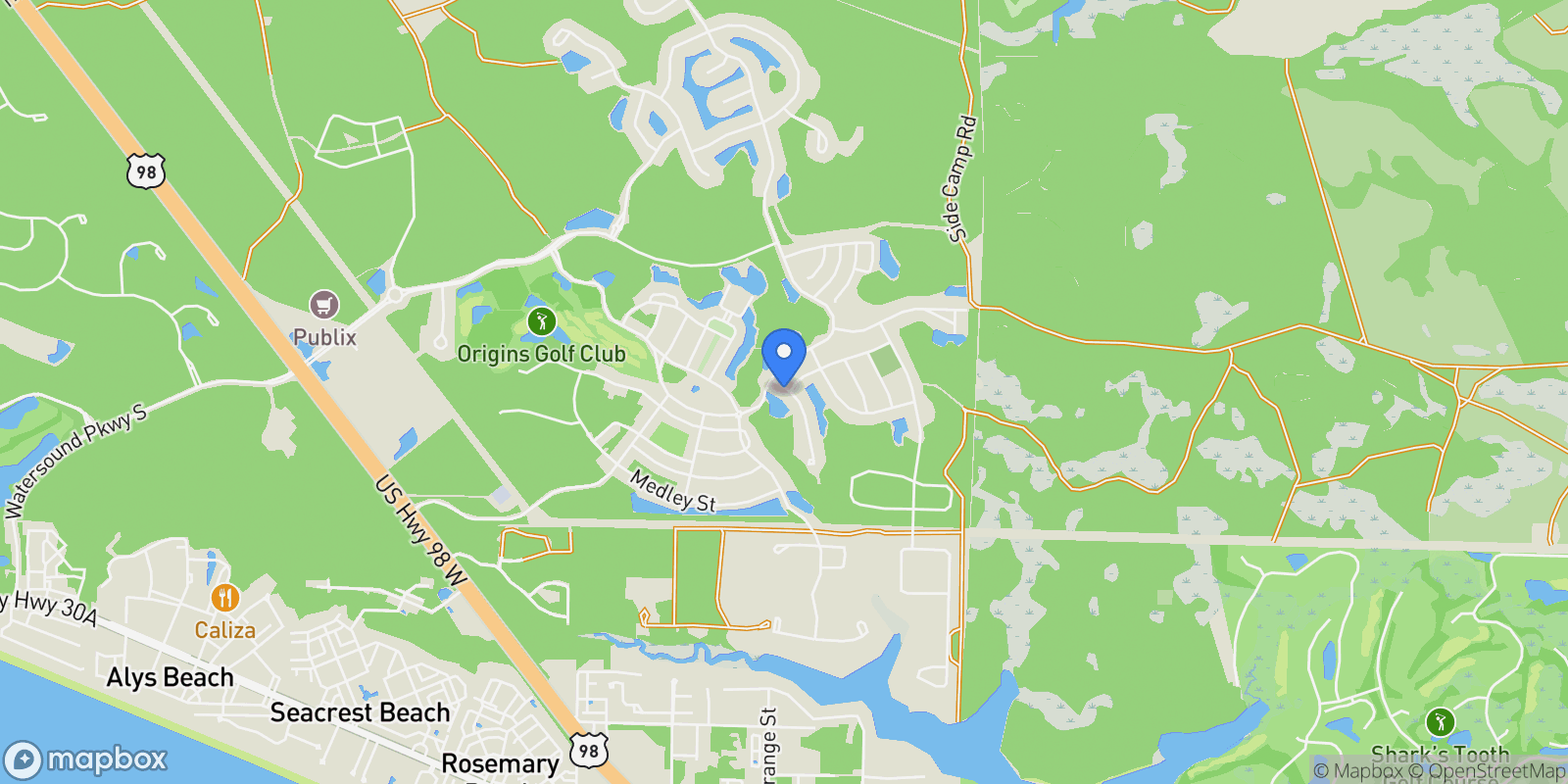 Map showing Rosemary Beach, Florida, United States.