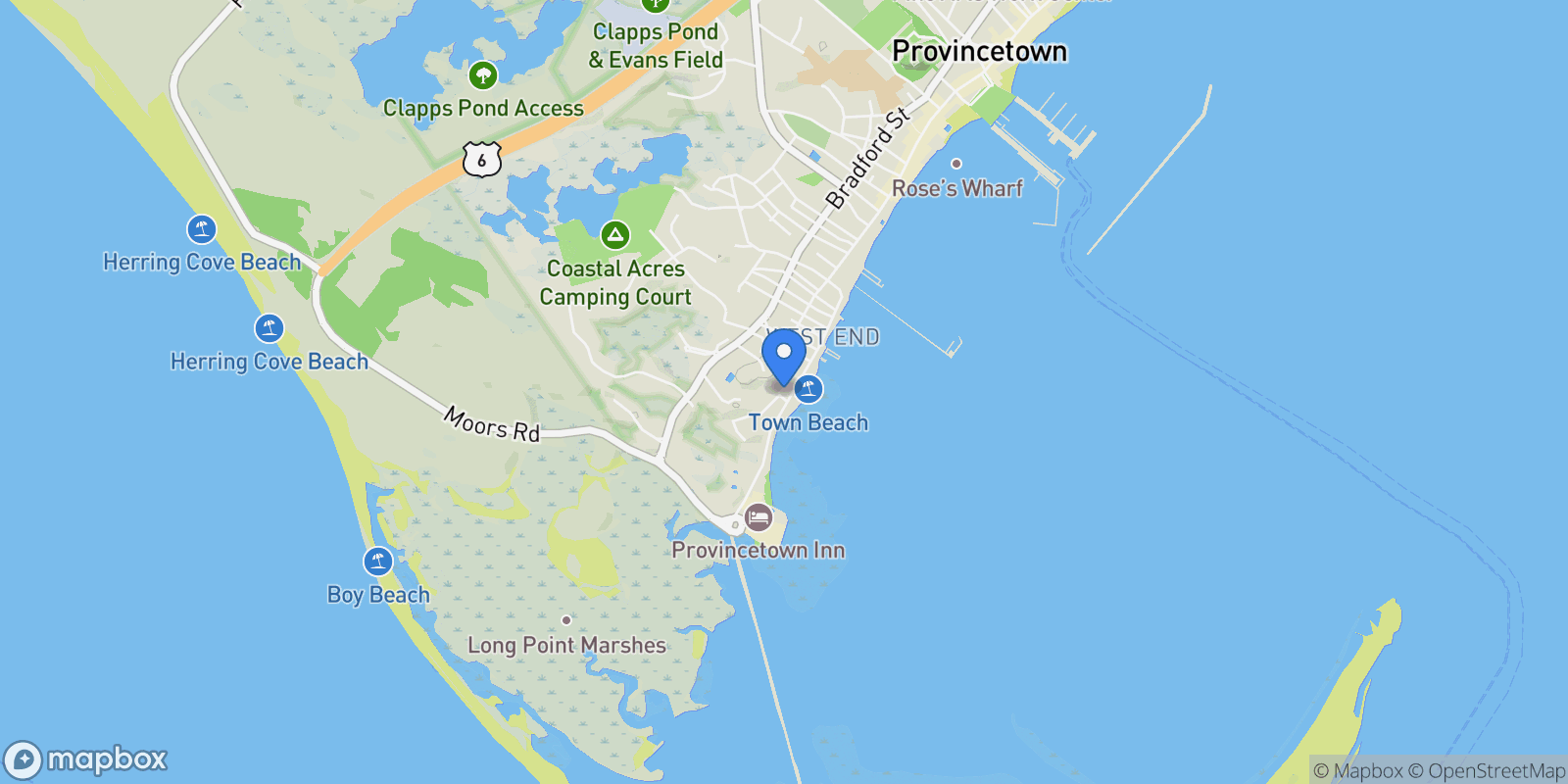 Map showing 44 Commercial Street , Provincetown, MA 02657, Provincetown, Massachusetts, United States.
