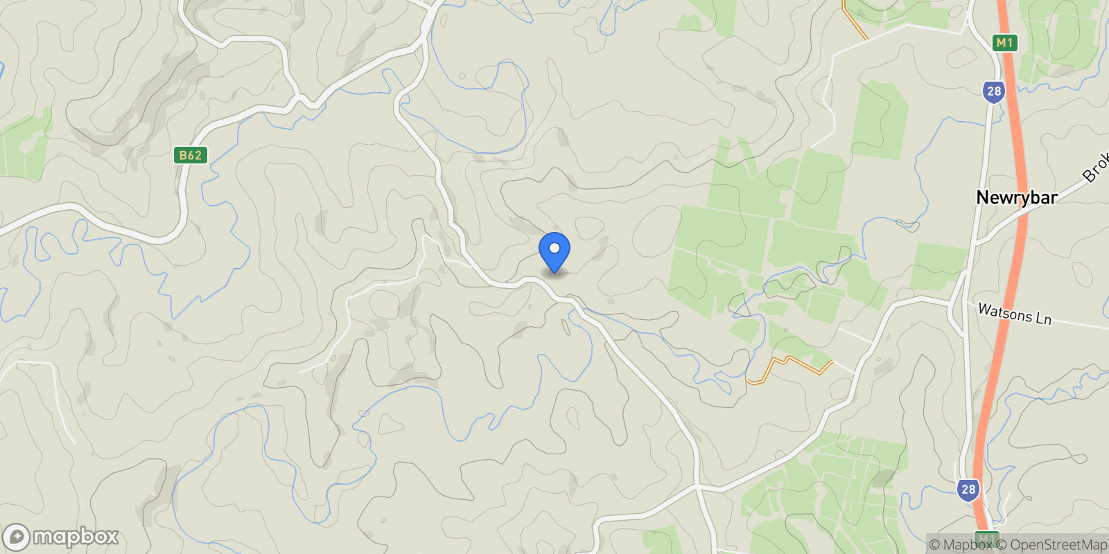 Map showing 1141 Friday Hut Road, Byron Bay, NSW, Byron Bay, Australia.
