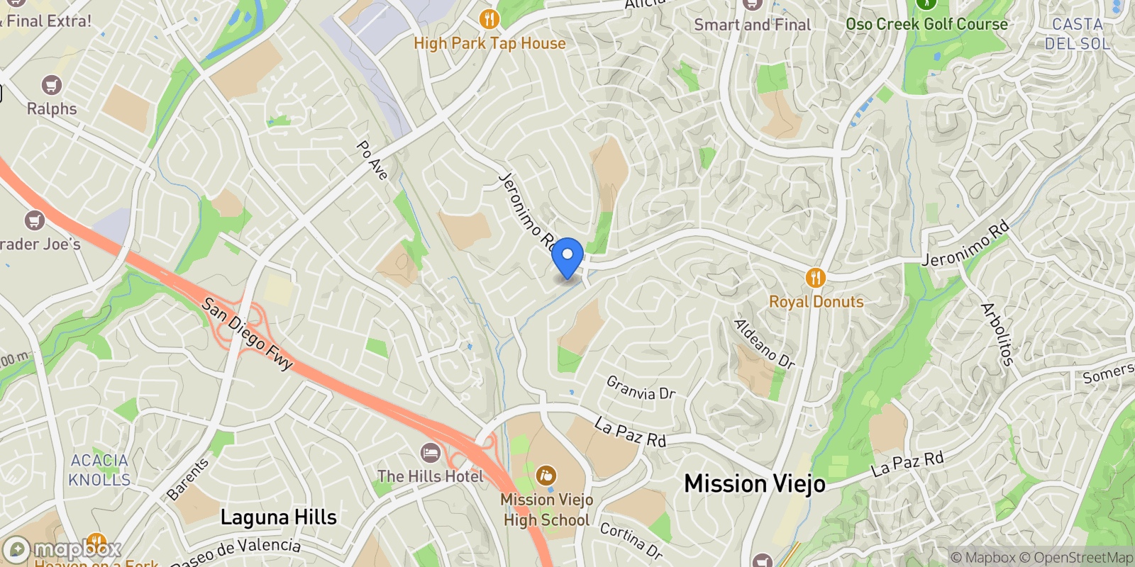 Map showing 24505 Chamalea, Mission Viejo, CA 92691, Mission Viejo, California, United States.