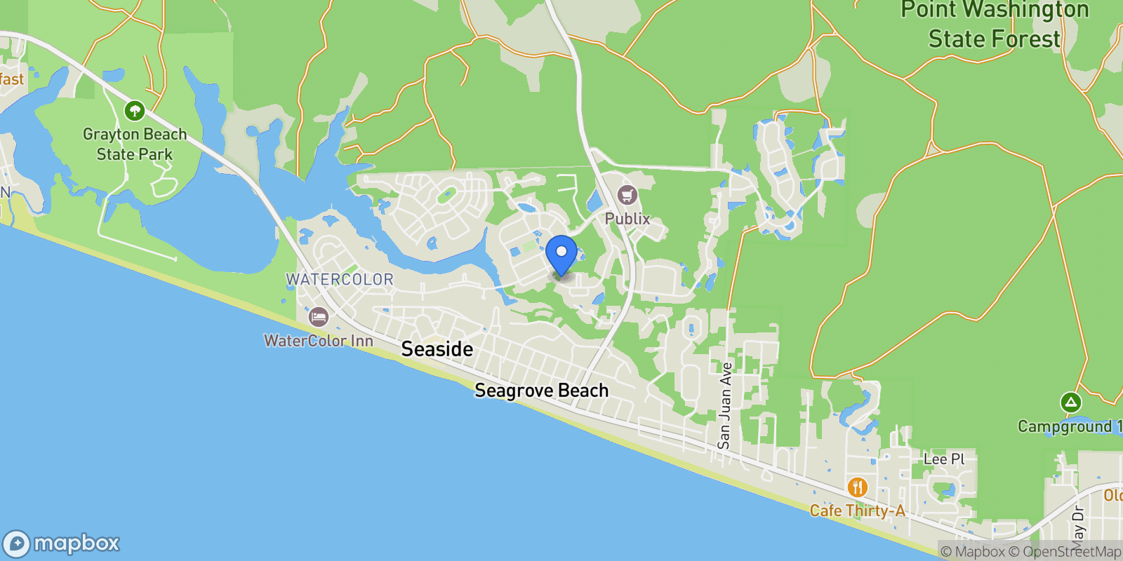 Map showing Santa Rosa Beach, Florida, United States.