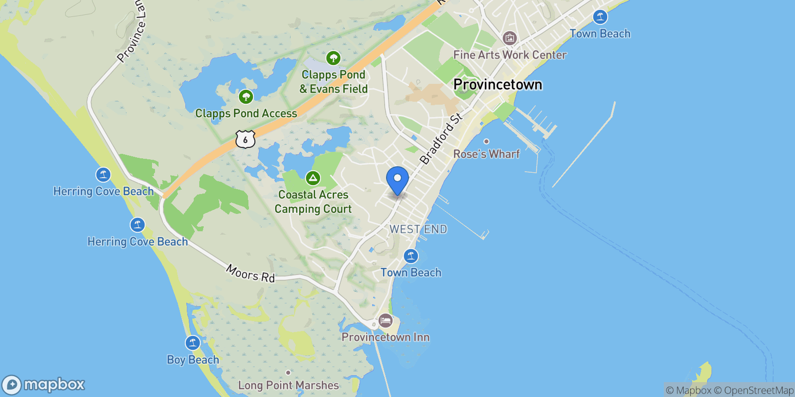 Map showing 10 Bradford Street, Unit 4 , Provincetown, MA 02657, Provincetown, Massachusetts, United States.