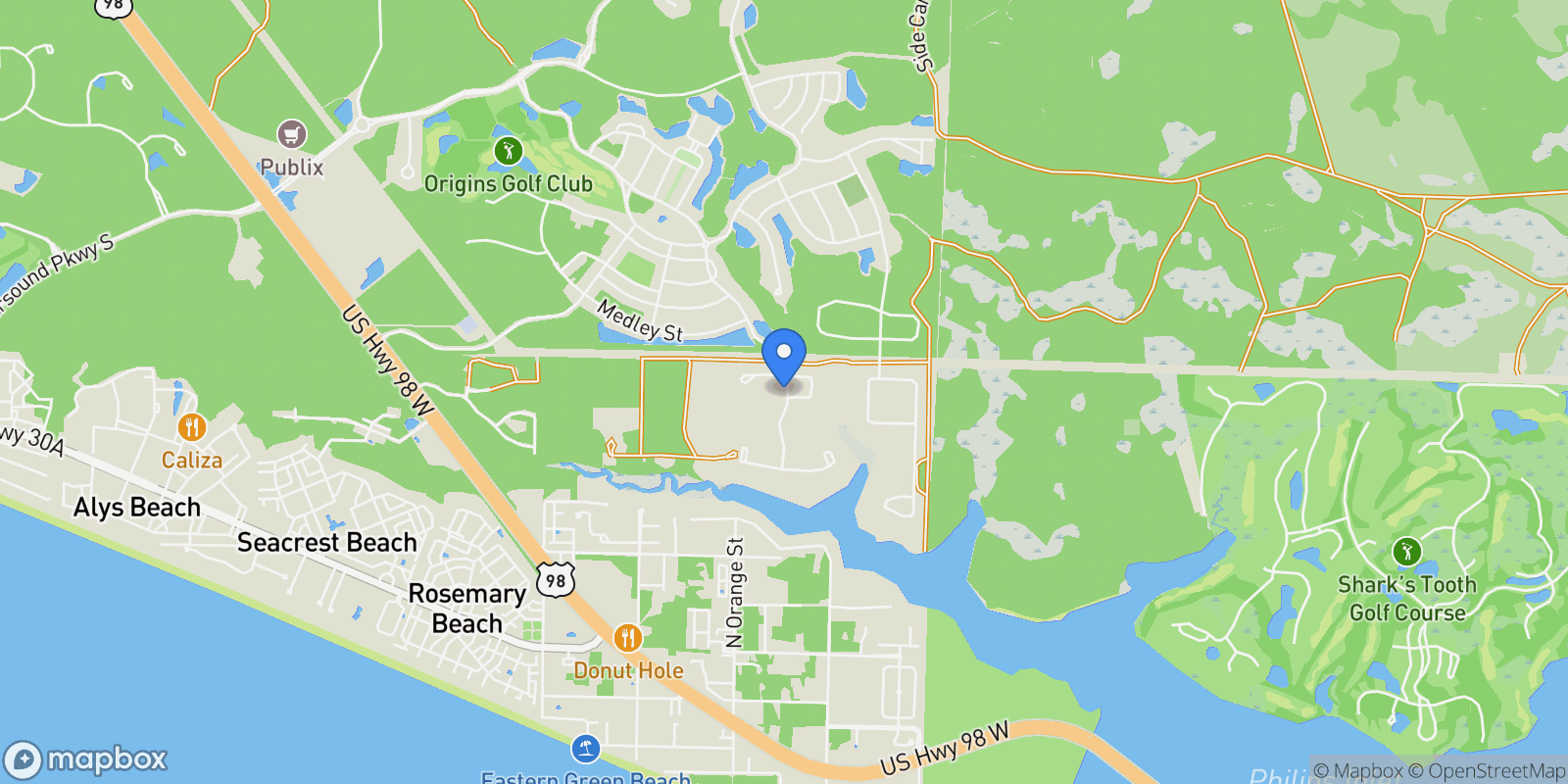 Map showing Rosemary Beach, Florida, United States.