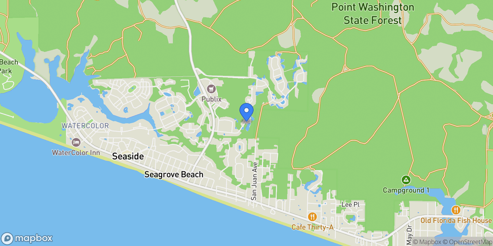 Map showing Santa Rosa Beach, Florida, United States.