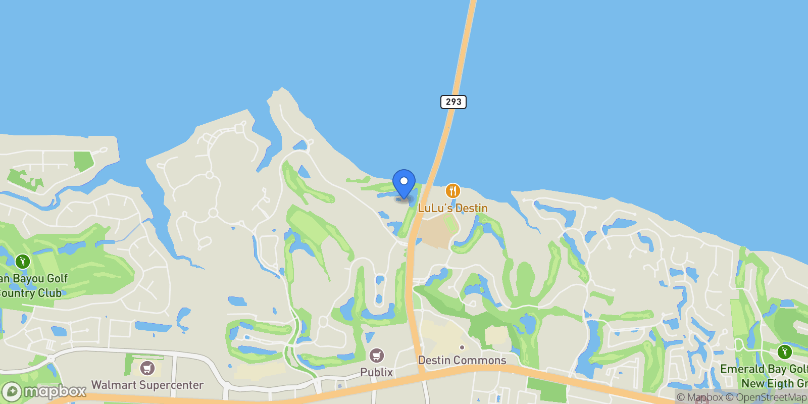 Map showing Destin, Florida, United States.