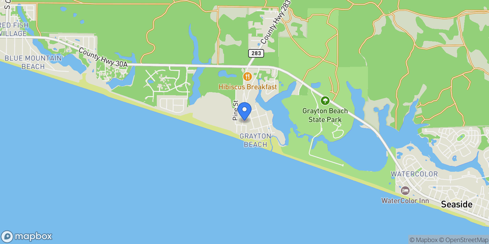 Map showing Santa Rosa Beach, Florida, United States.