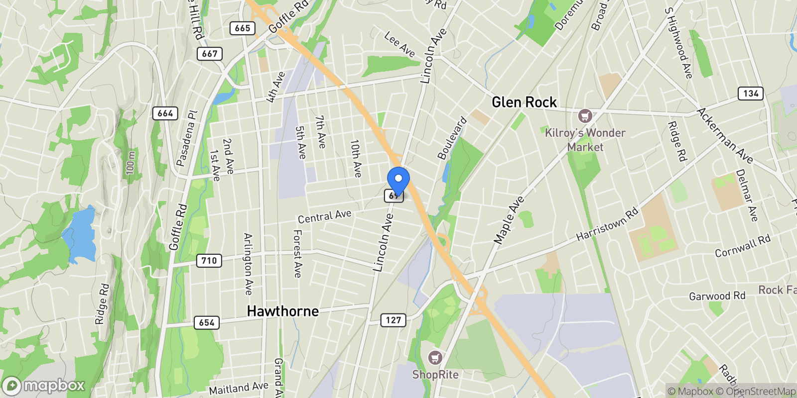 Map showing 3 Serafin Pl, Glen Rock Boro, NJ 07452, Glen Rock, New Jersey, United States.