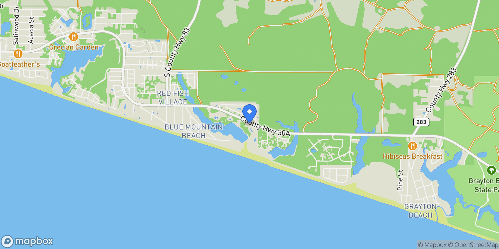 Map showing Santa Rosa Beach, Florida, United States.