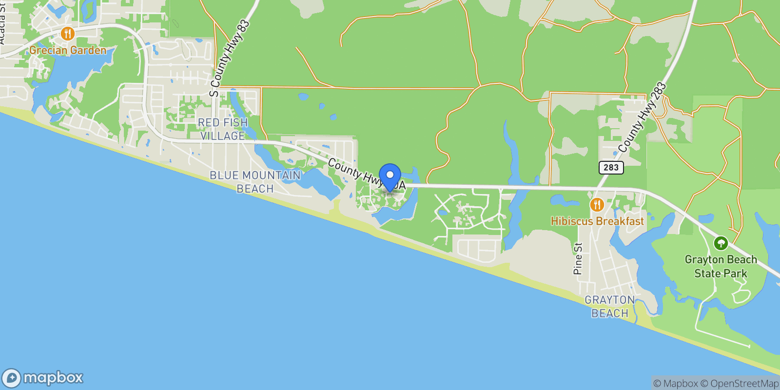 Map showing Santa Rosa Beach, Florida, United States.