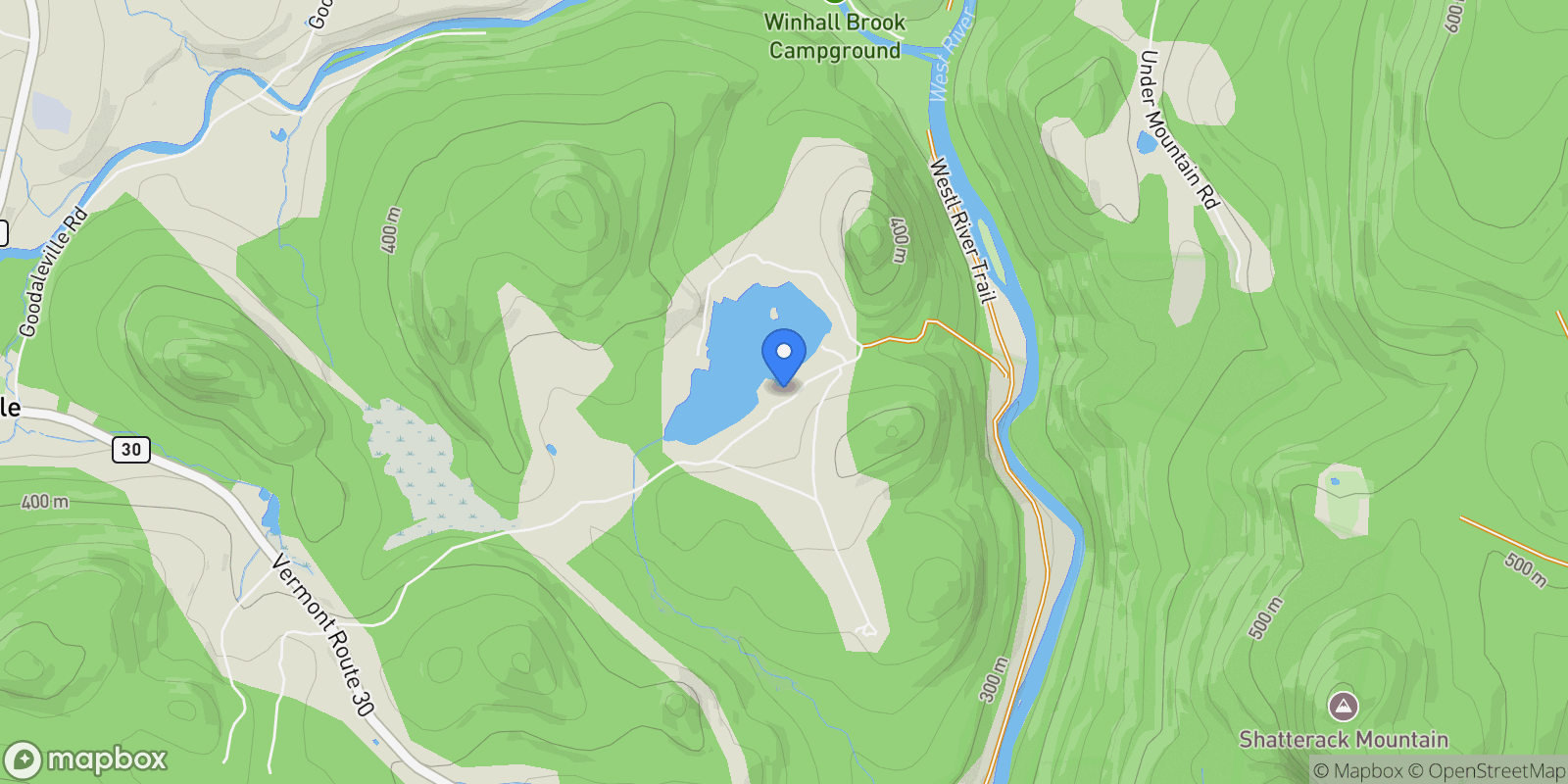 Map showing 1189 Cole Pond Road, Jamaica, VT 05343, Jamaica, Vermont, United States.