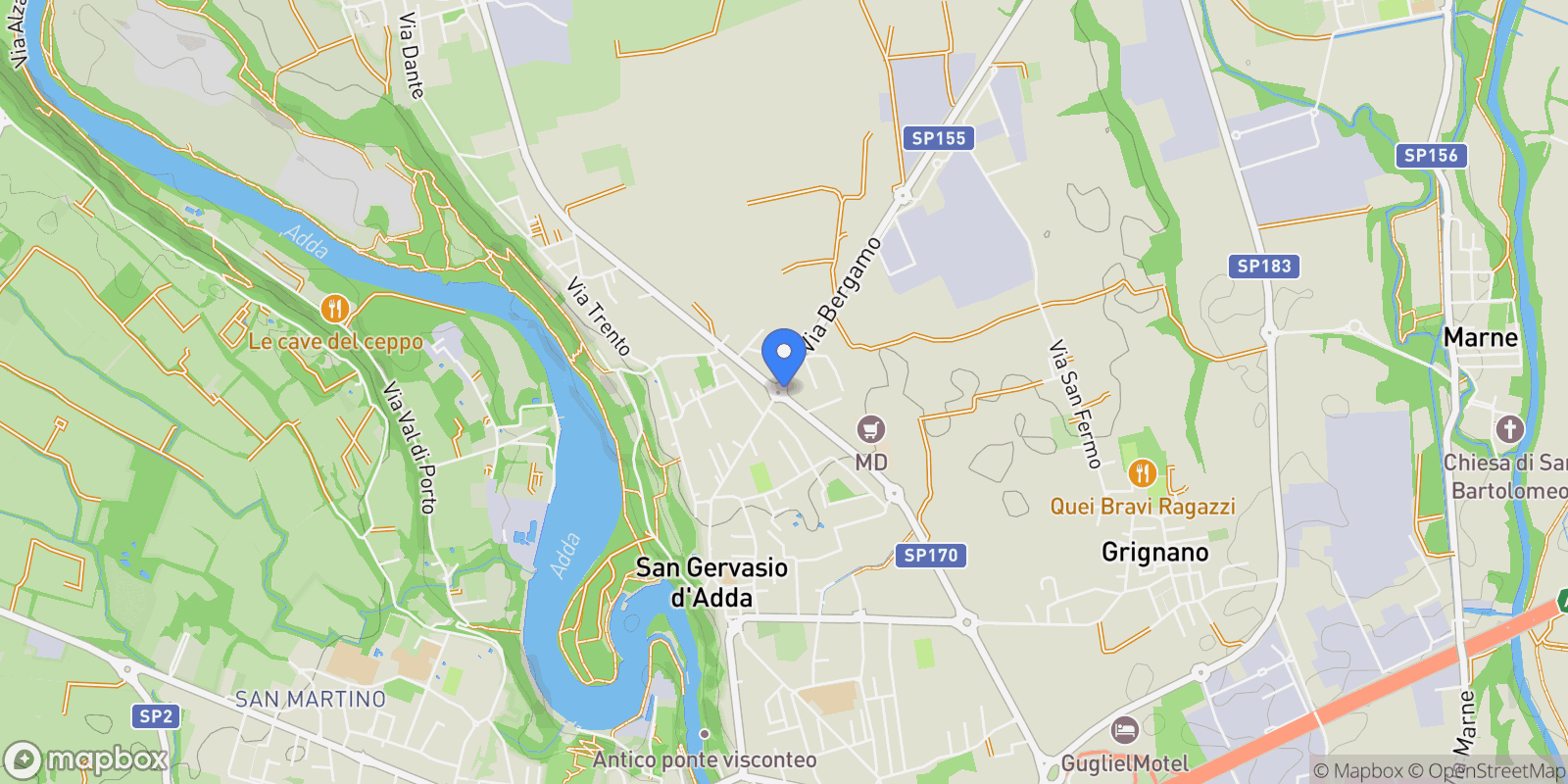 Map showing 24042 Capriate San Gervasio, Province of Bergamo, Italy, Capriate San Gervasio, Lombardy, Italy.