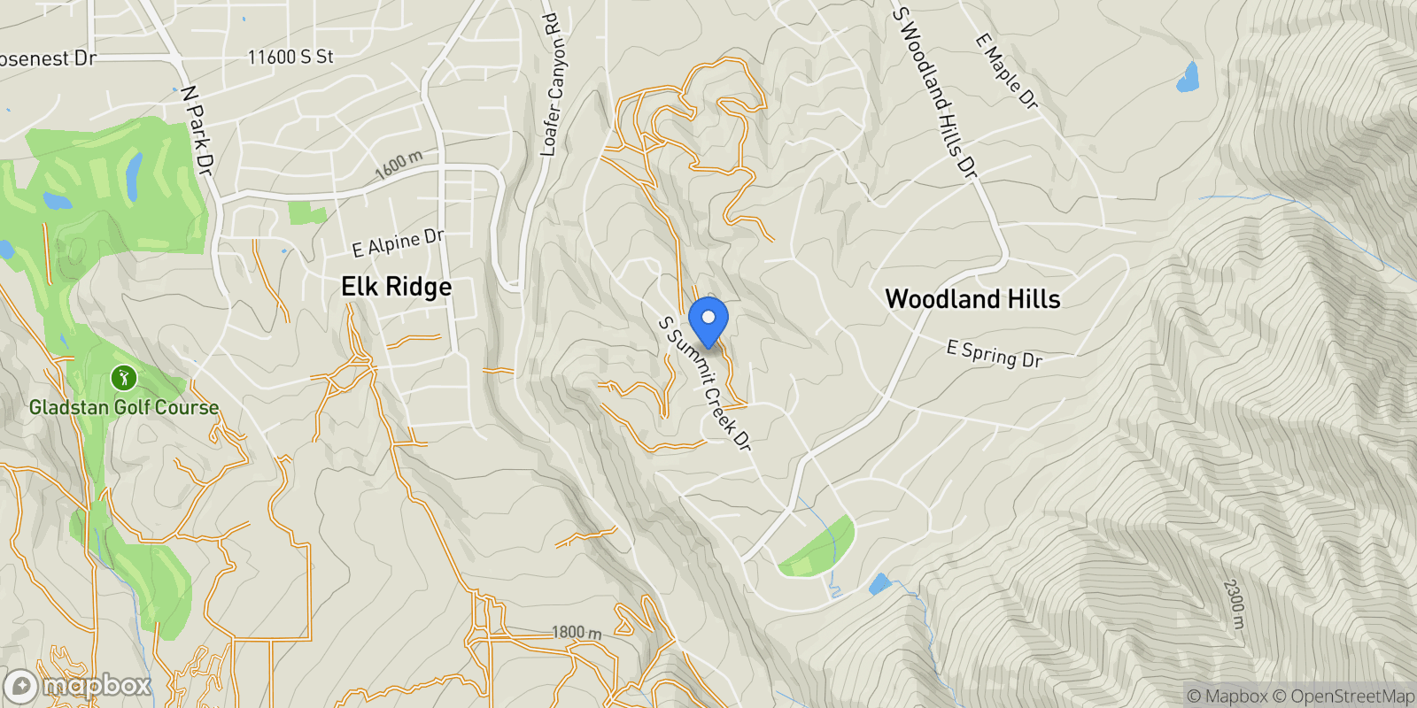 Map showing 867 S SUMMIT DR, Woodland Hills, Utah, United States.