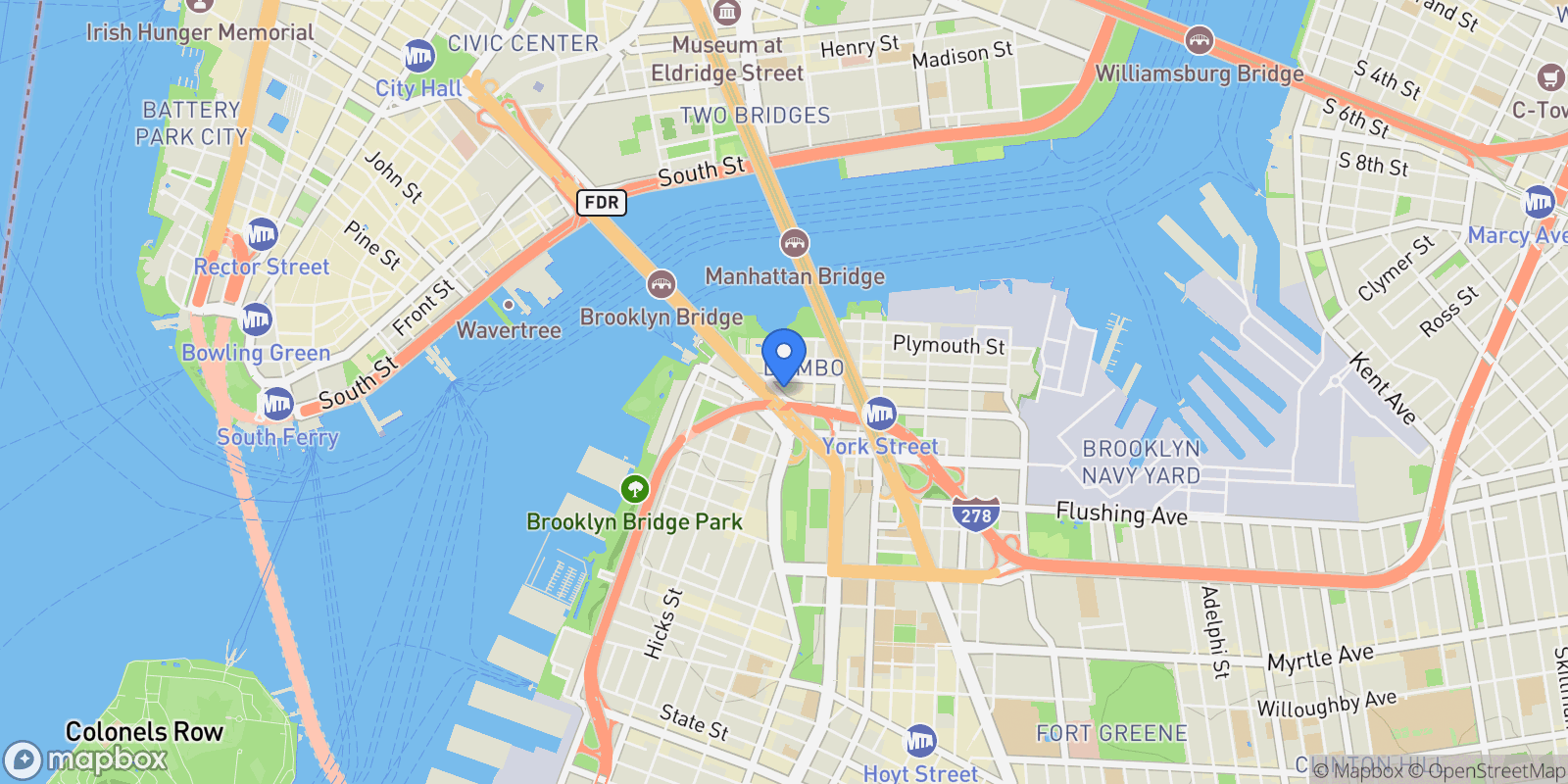 Map showing 30 Front Street 10E, Brooklyn, NY 11201, New York, New York, United States.