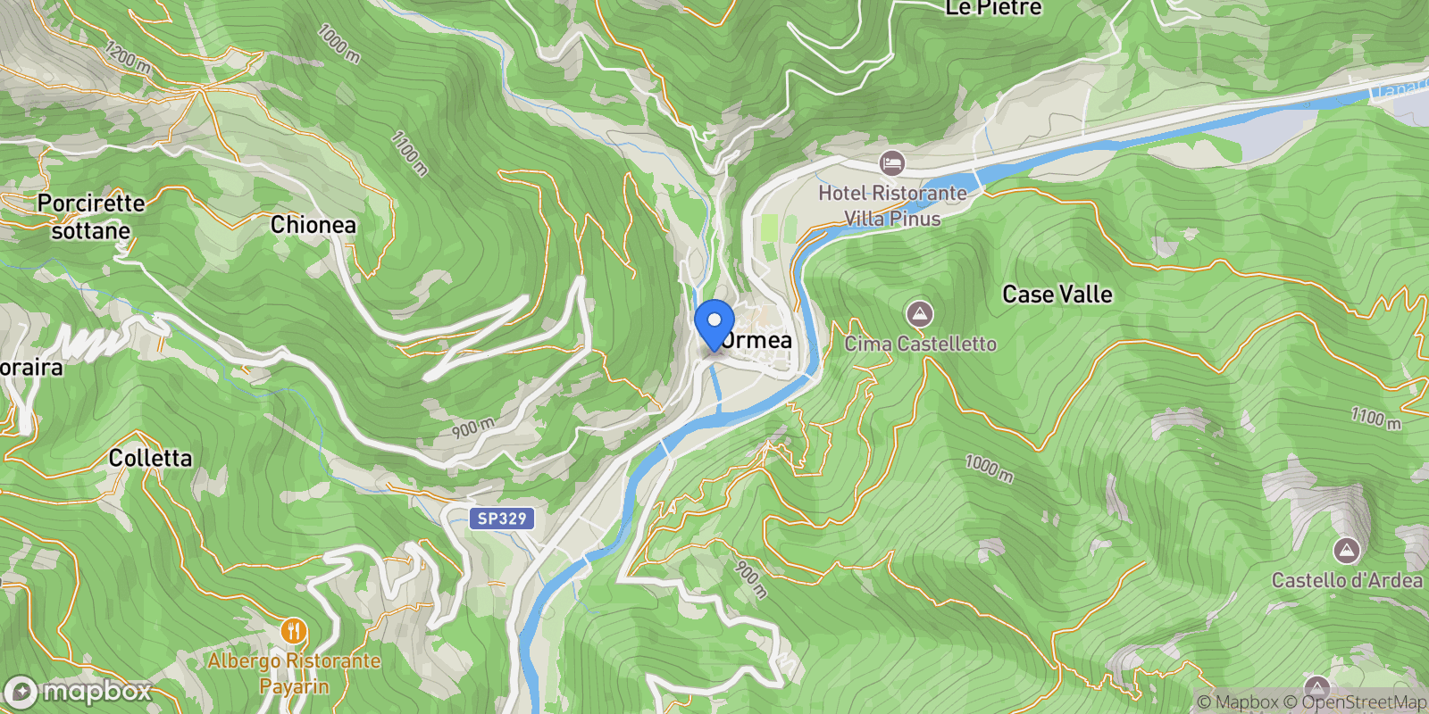 Map showing 12078 Ormea, Province of Cuneo, Italy, Ormea, Piedmont, Italy.