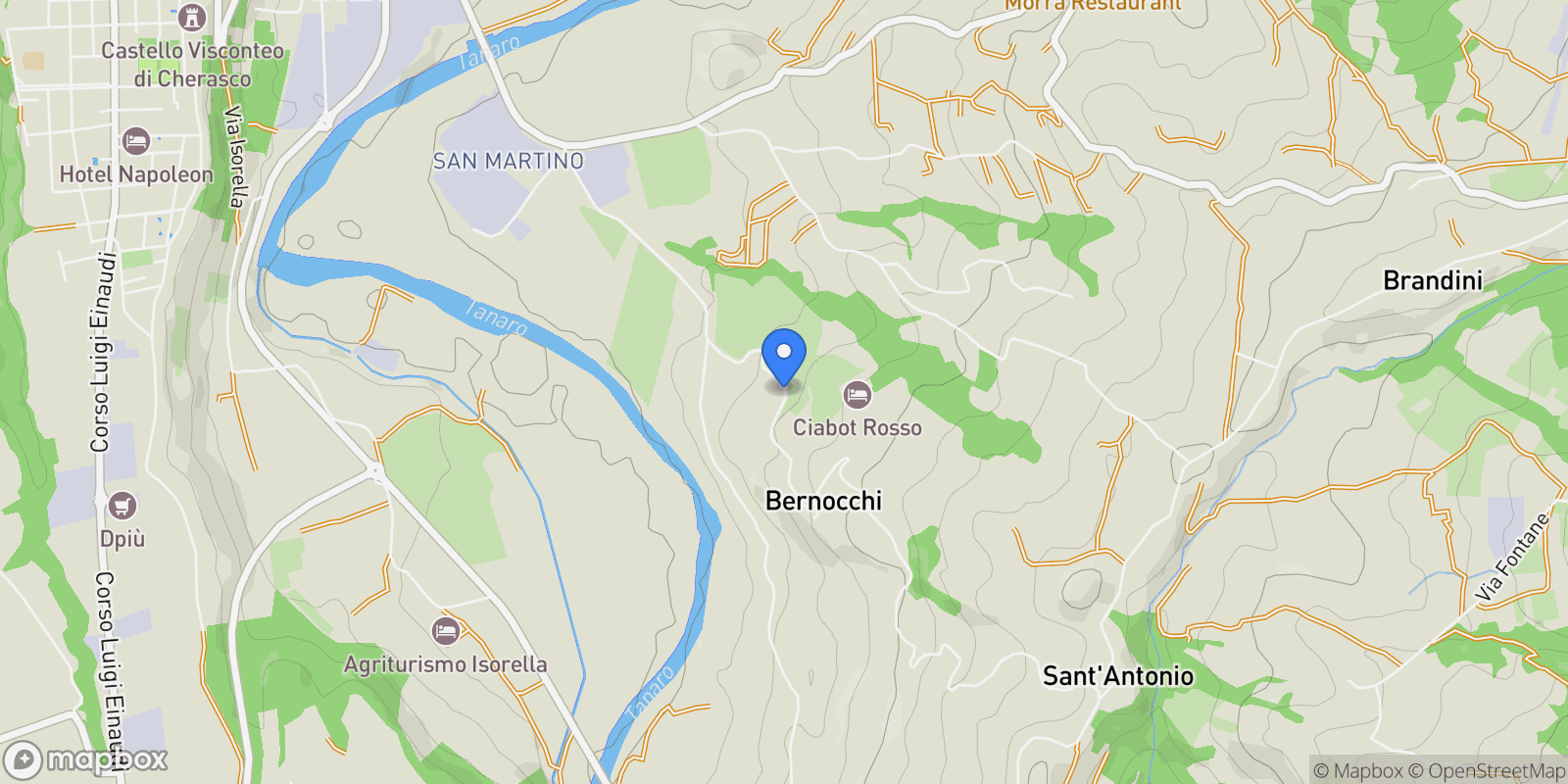 Map showing Piedmont, Italy.
