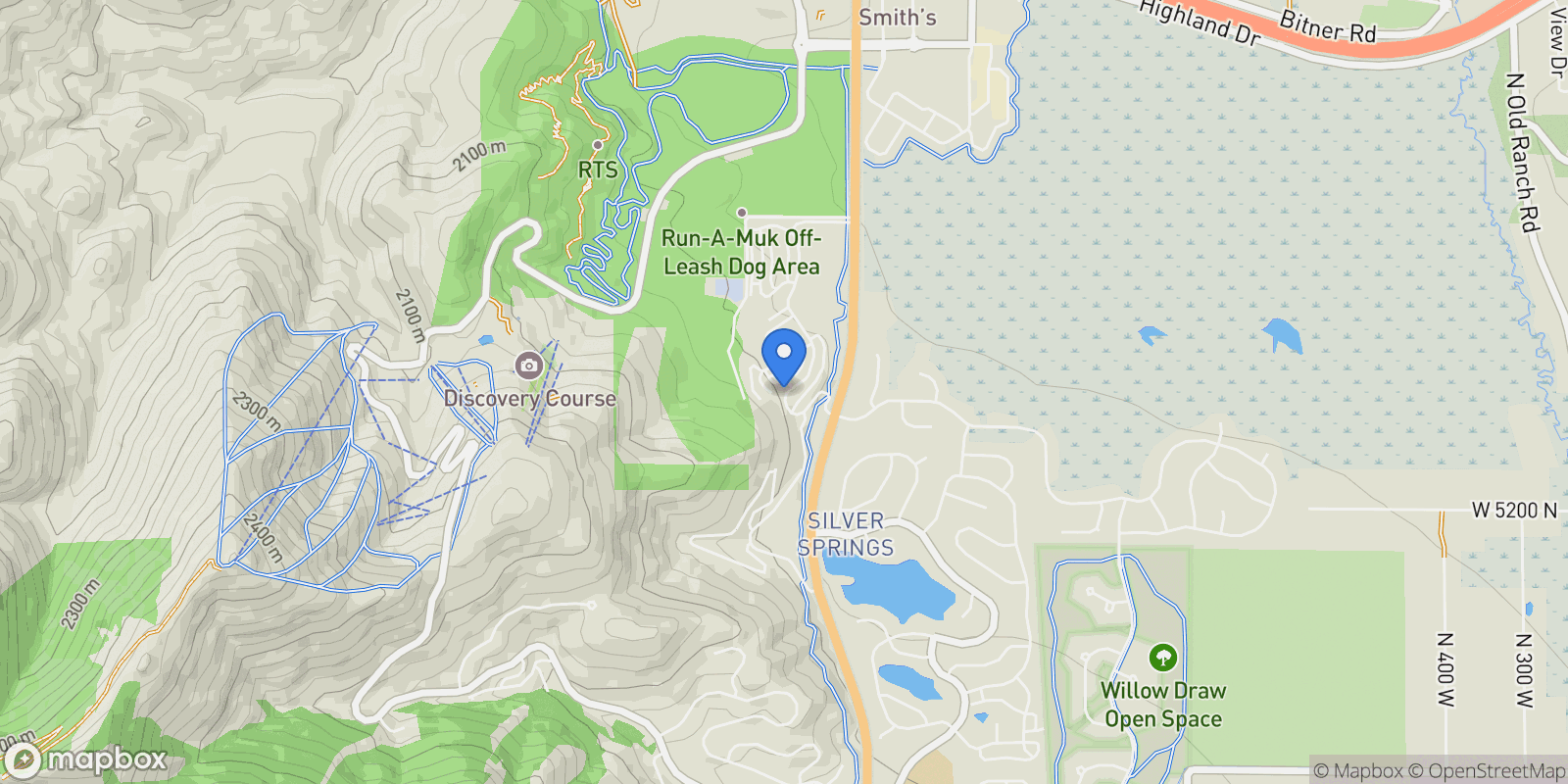 Map showing 5424 BOBSLED BLVD T-2, Park City, Utah, United States.