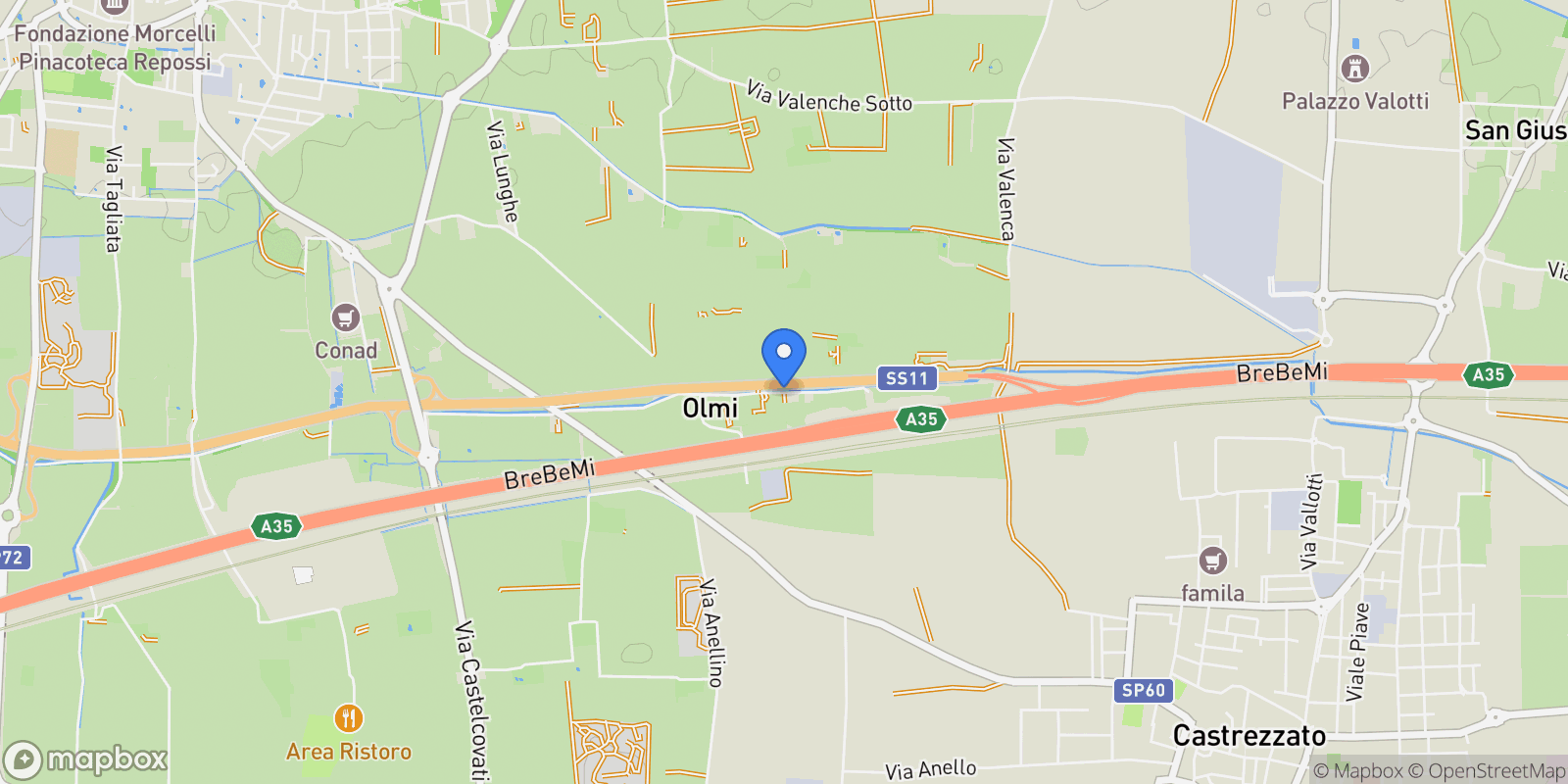 Map showing Via Olmi, 18, Olmi, Lombardy, Italy.