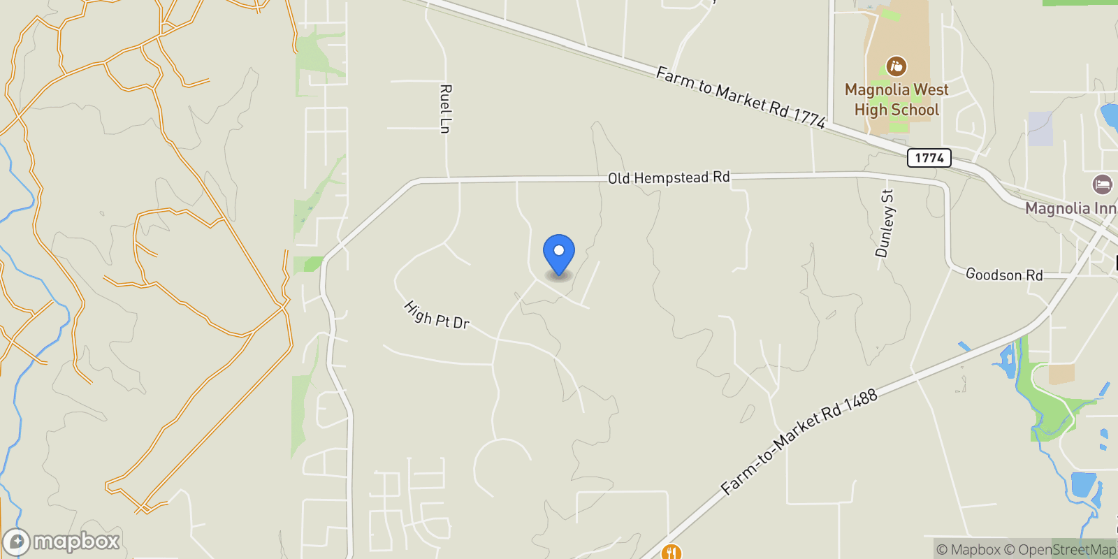 Map showing 32118 River Park Drive, Magnolia, Texas, United States.
