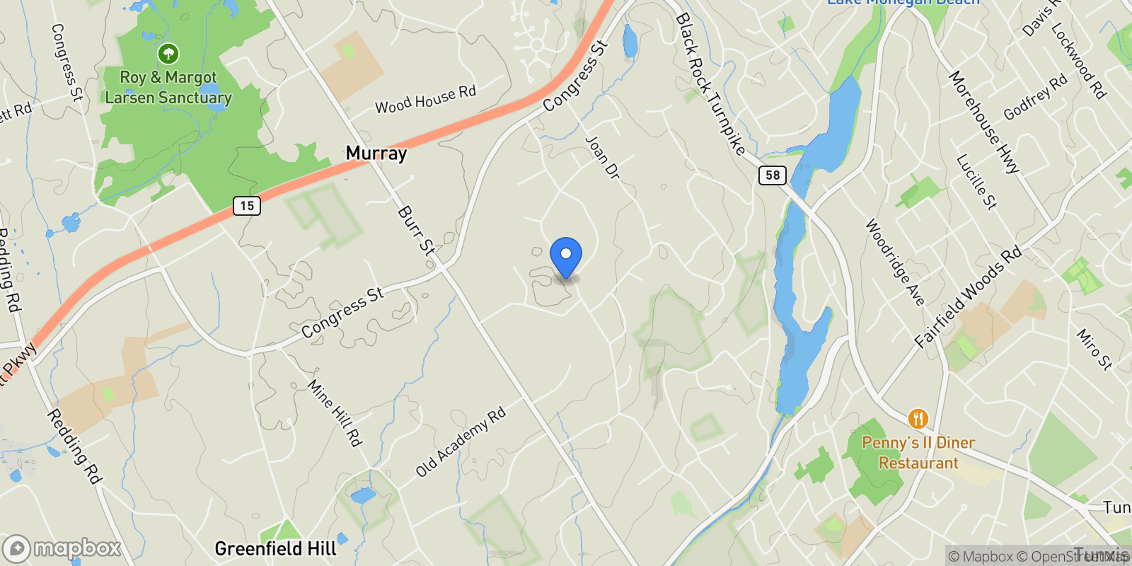 Map showing 947 Galloping Hill Road, Fairfield, CT 06824, Fairfield, Connecticut, United States.