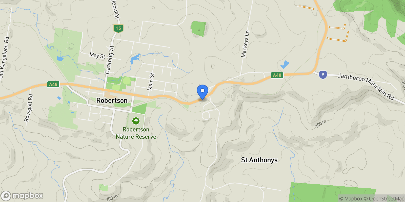Map showing 127 Illawarra Highway, Robertson, NSW, Robertson, New South Wales, Australia.