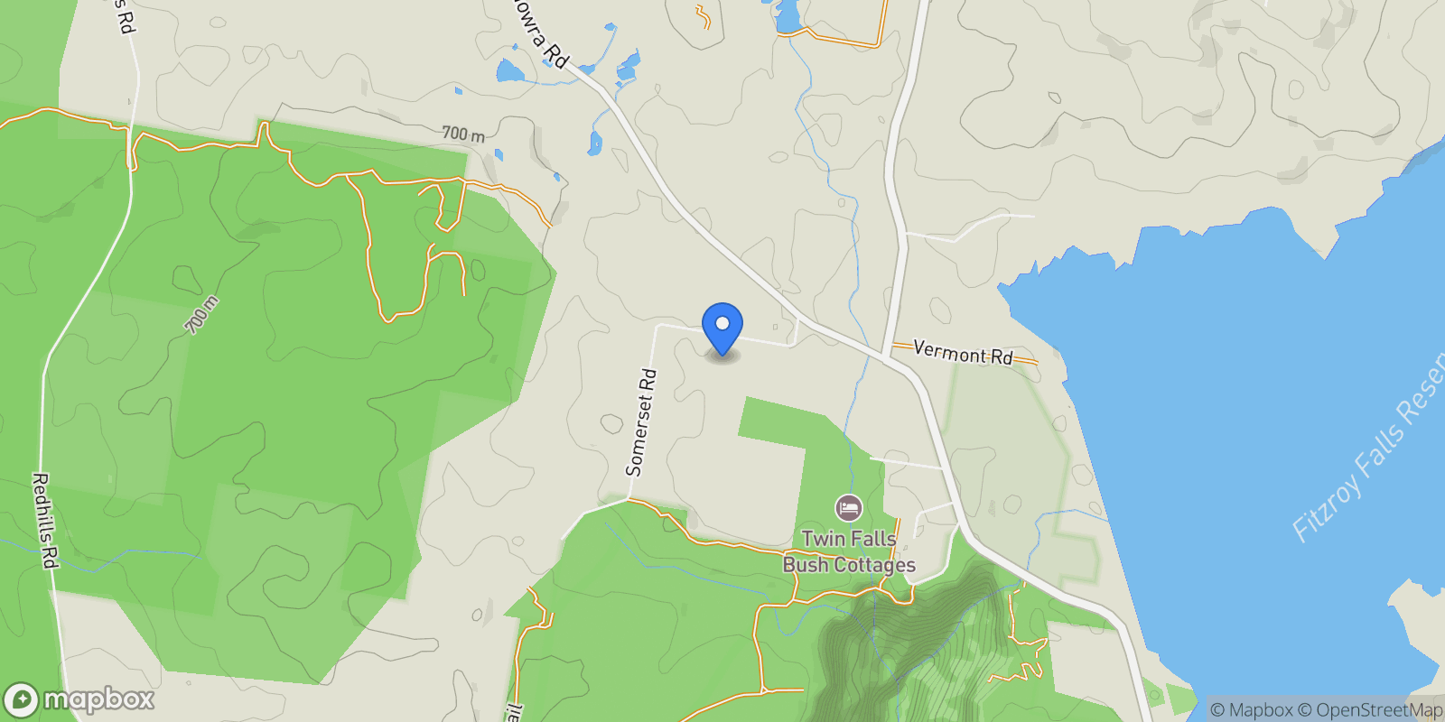 Map showing 55 Somerset Road, Fitzroy Falls, NSW, Fitzroy Falls, New South Wales, Australia.