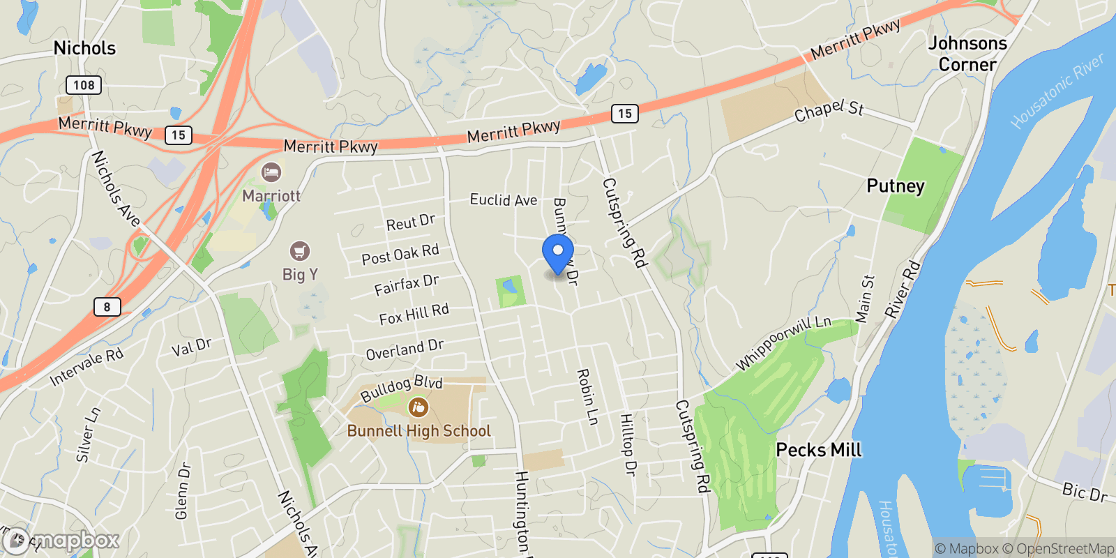 Map showing 120 Barton Drive, Stratford, CT 06614, Stratford, Connecticut, United States.