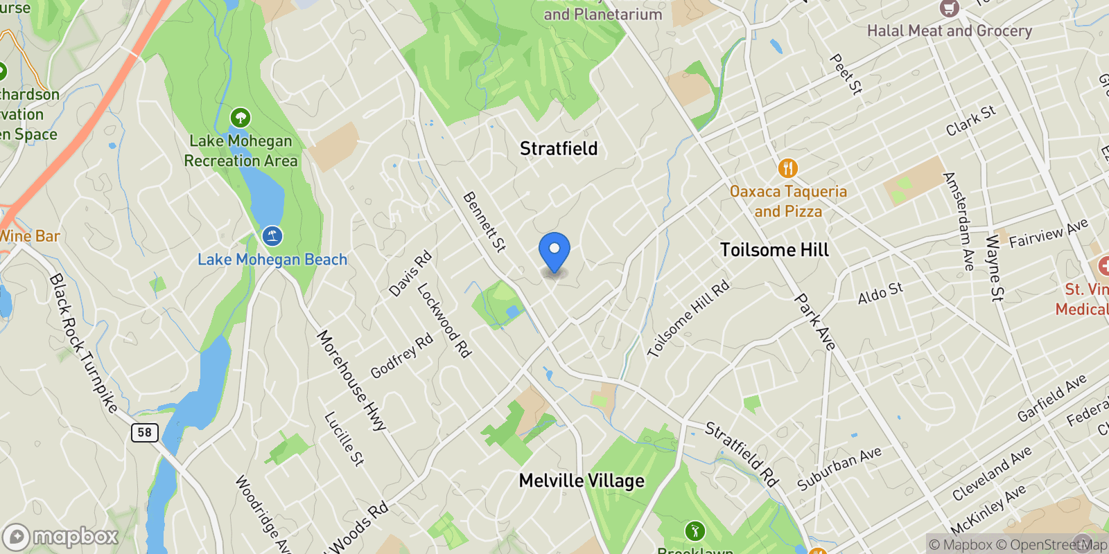 Map showing 30 Falmouth Road, Fairfield, CT 06825, Fairfield, Connecticut, United States.