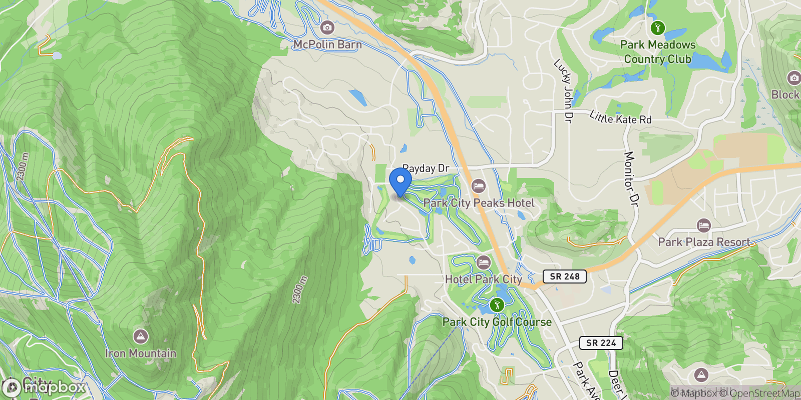 Map showing 74 Thaynes Canyon Drive, Park City, Utah, United States.