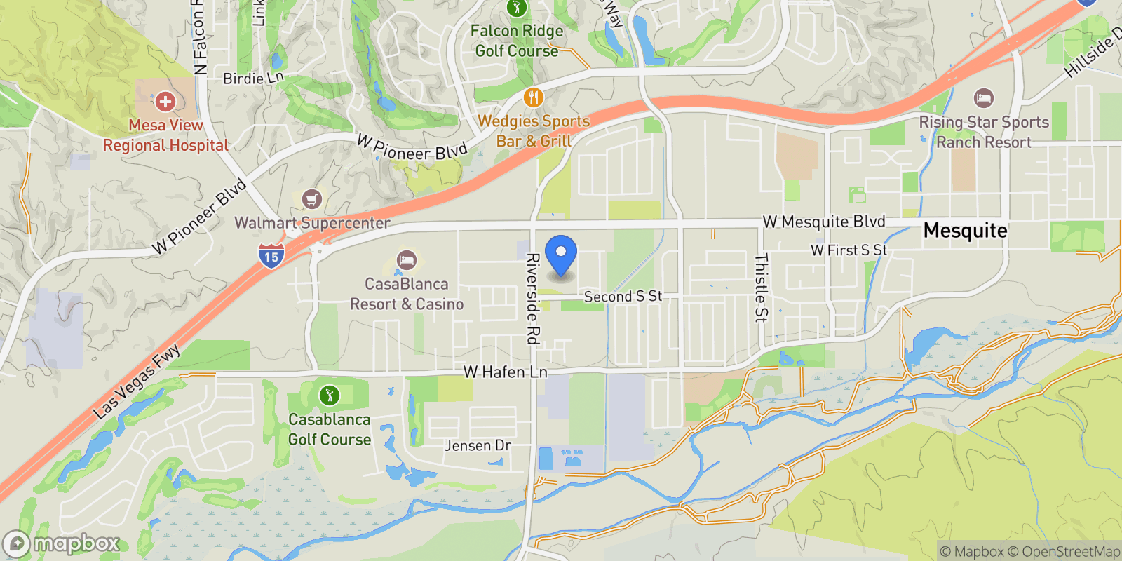 Map showing 777 Second South Street, Mesquite, NV 89027, Mesquite, Nevada, United States.