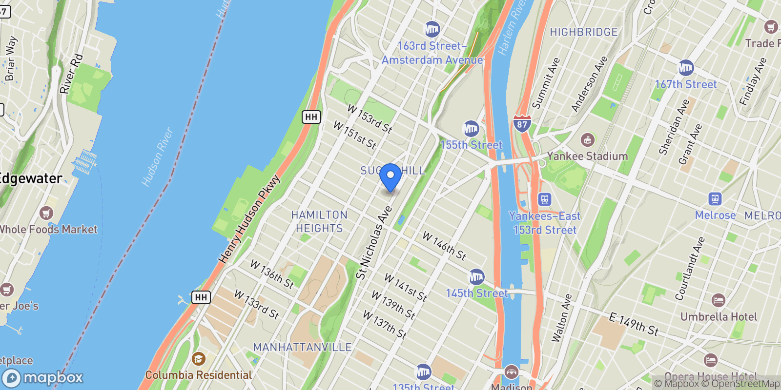 Map showing ST NICHOLAS AVENUE, New York, New York, United States.