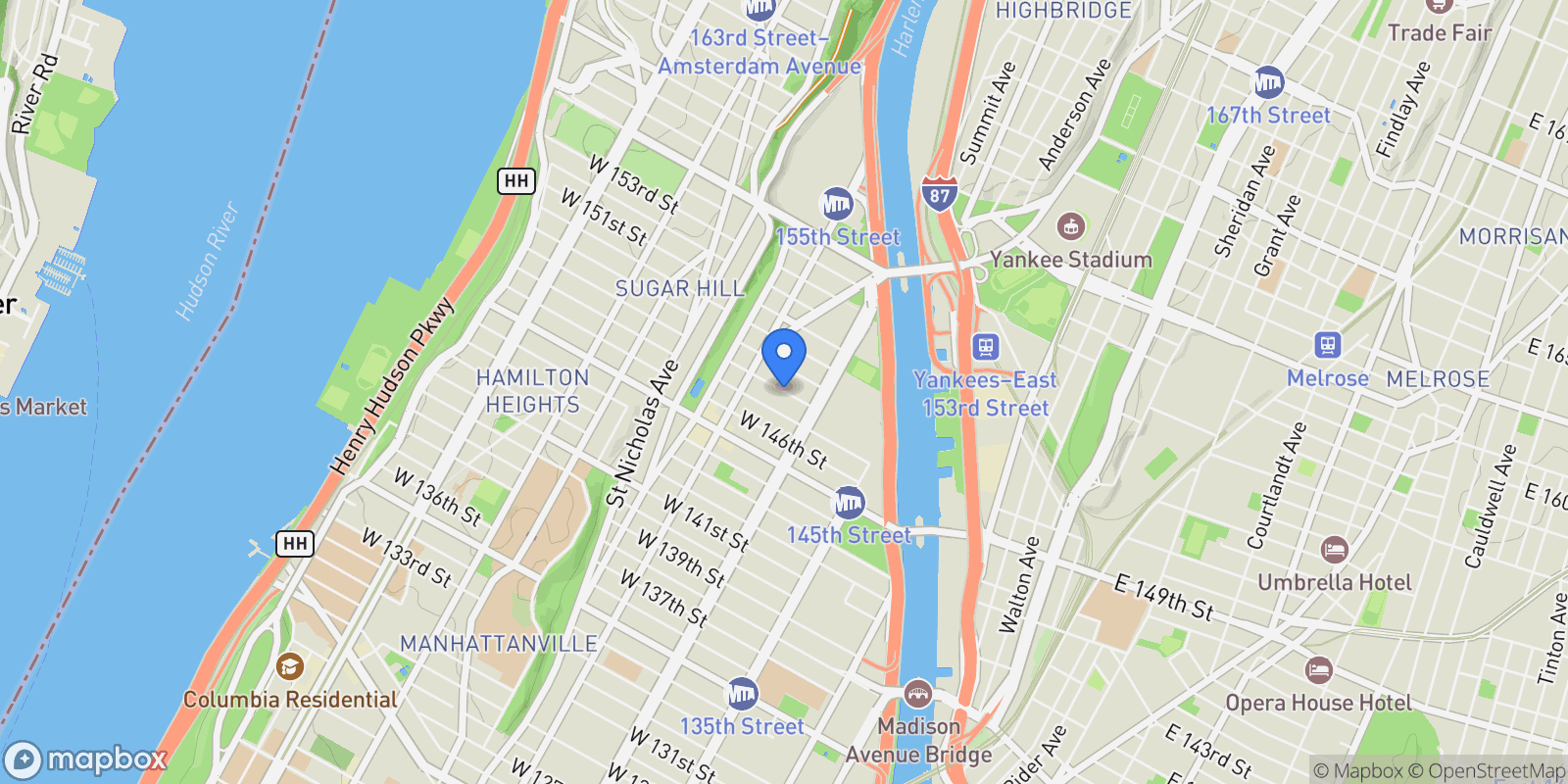 Map showing WEST 148TH STREET, New York, New York, United States.