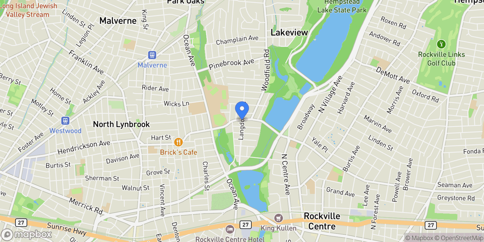 Map showing Langdon Boulevard, Rockville Centre, New York, United States.