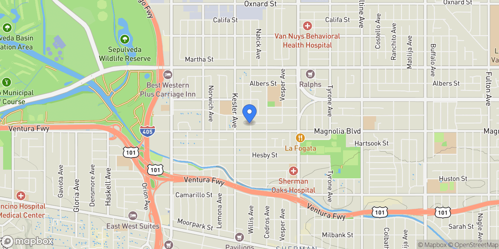 Map showing 14800 Mccormick, Los Angeles, California, United States.