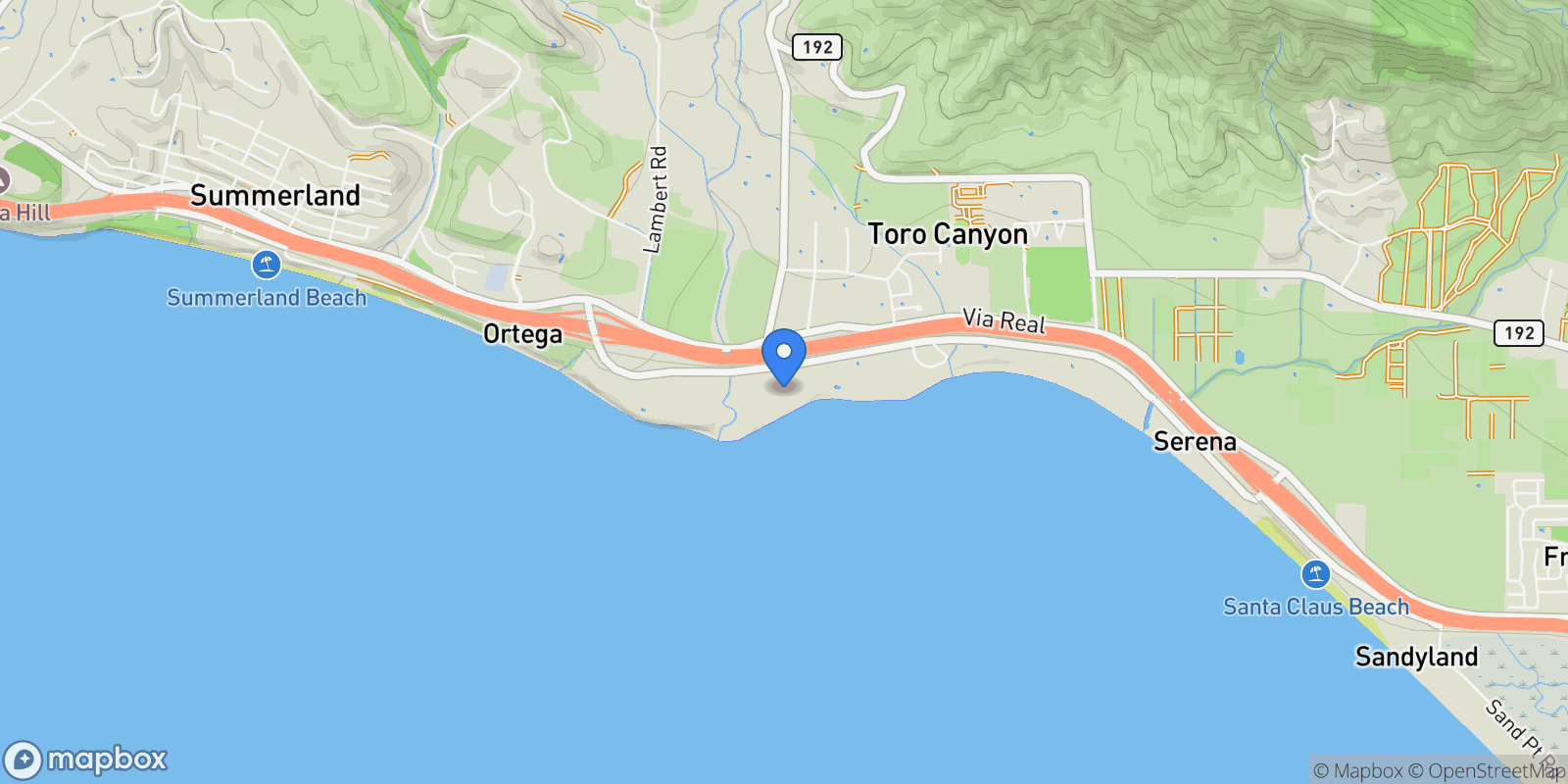 Map showing 3055 Padaro Lane, Carpinteria, California, United States.