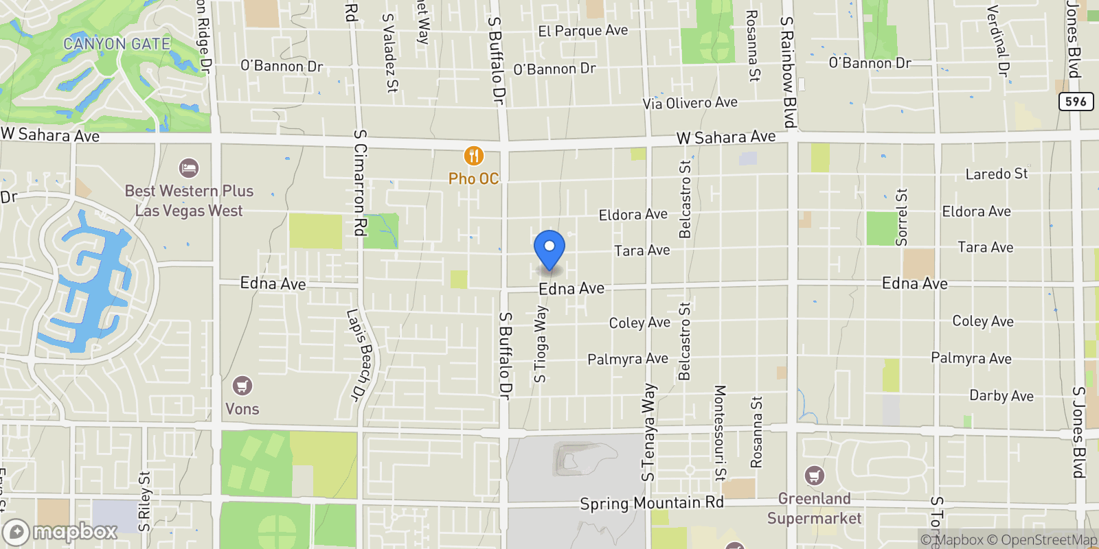 Map showing 2868 S Tioga Way #0, Las Vegas, NV 89117, Las Vegas, Nevada, United States.