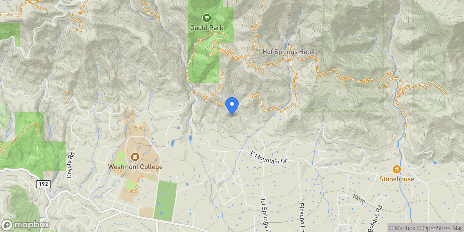 Map showing 1196 E Mountain Drive, Montecito, California, United States.