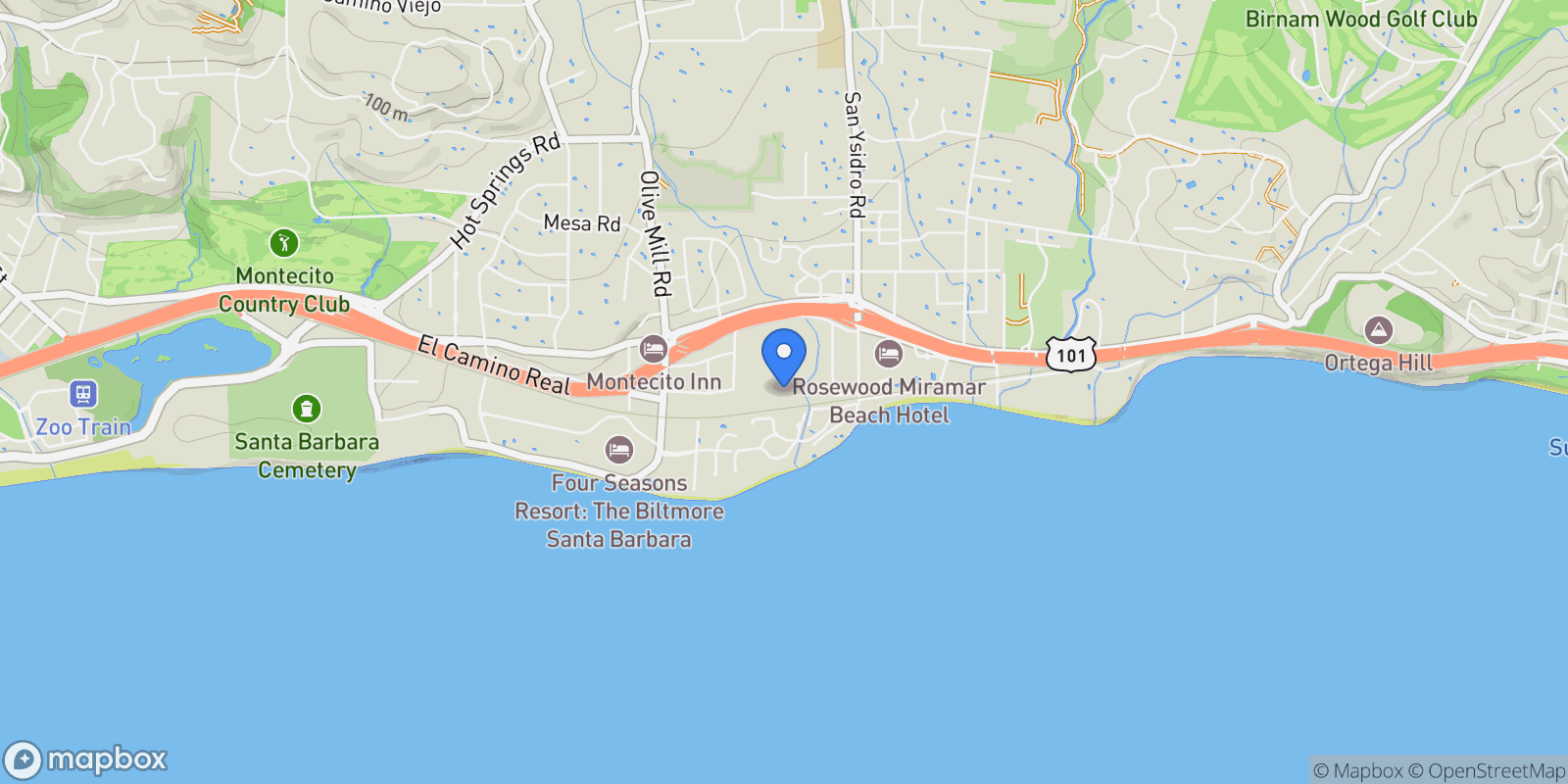 Map showing 1437 S Jameson Lane, Montecito, California, United States.